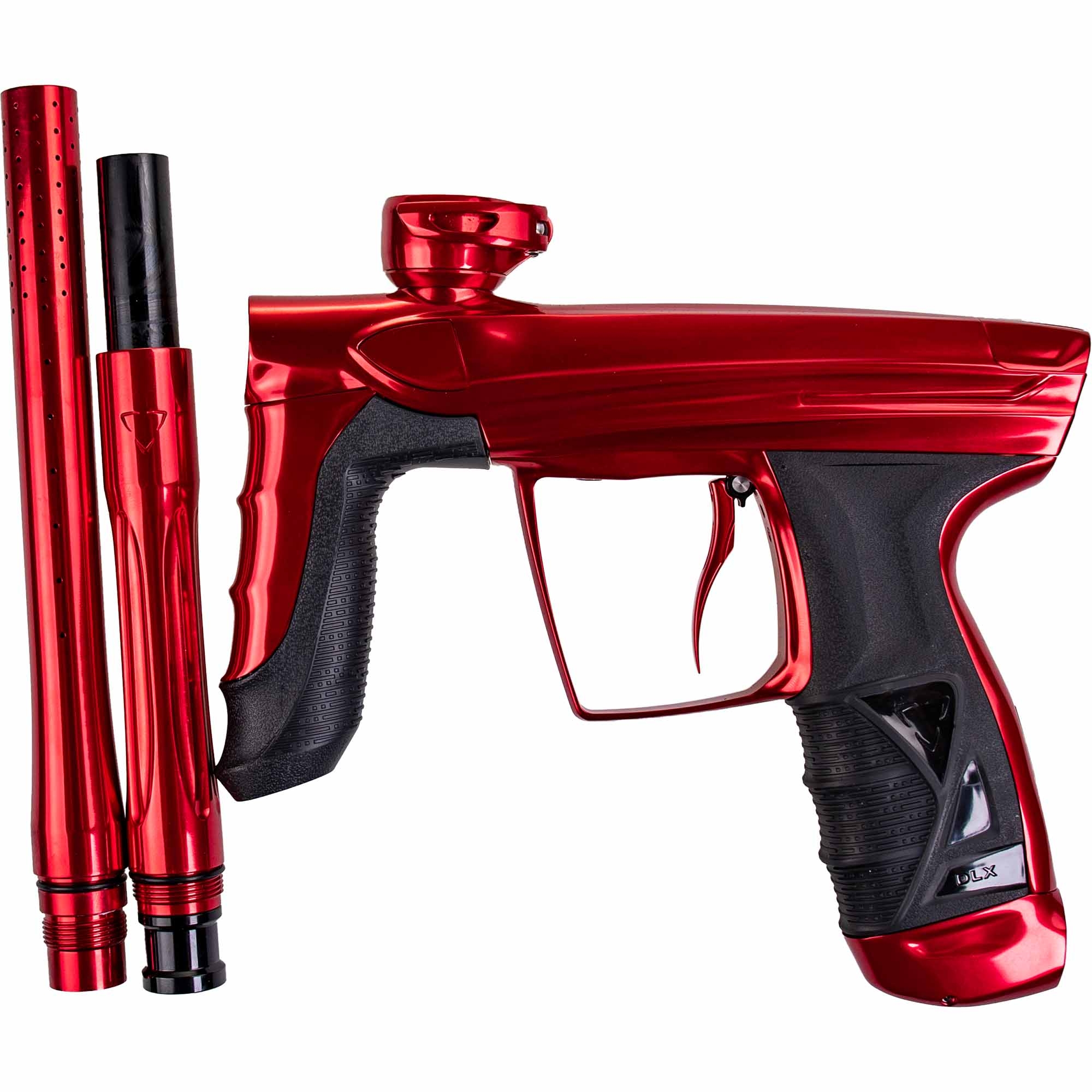 DLX Luxe® AIRE Markierer, rot poliert Paintball-Pistole, Marker, Rote Eloxierung, Griffstruktur, Barrel-Abschnitte