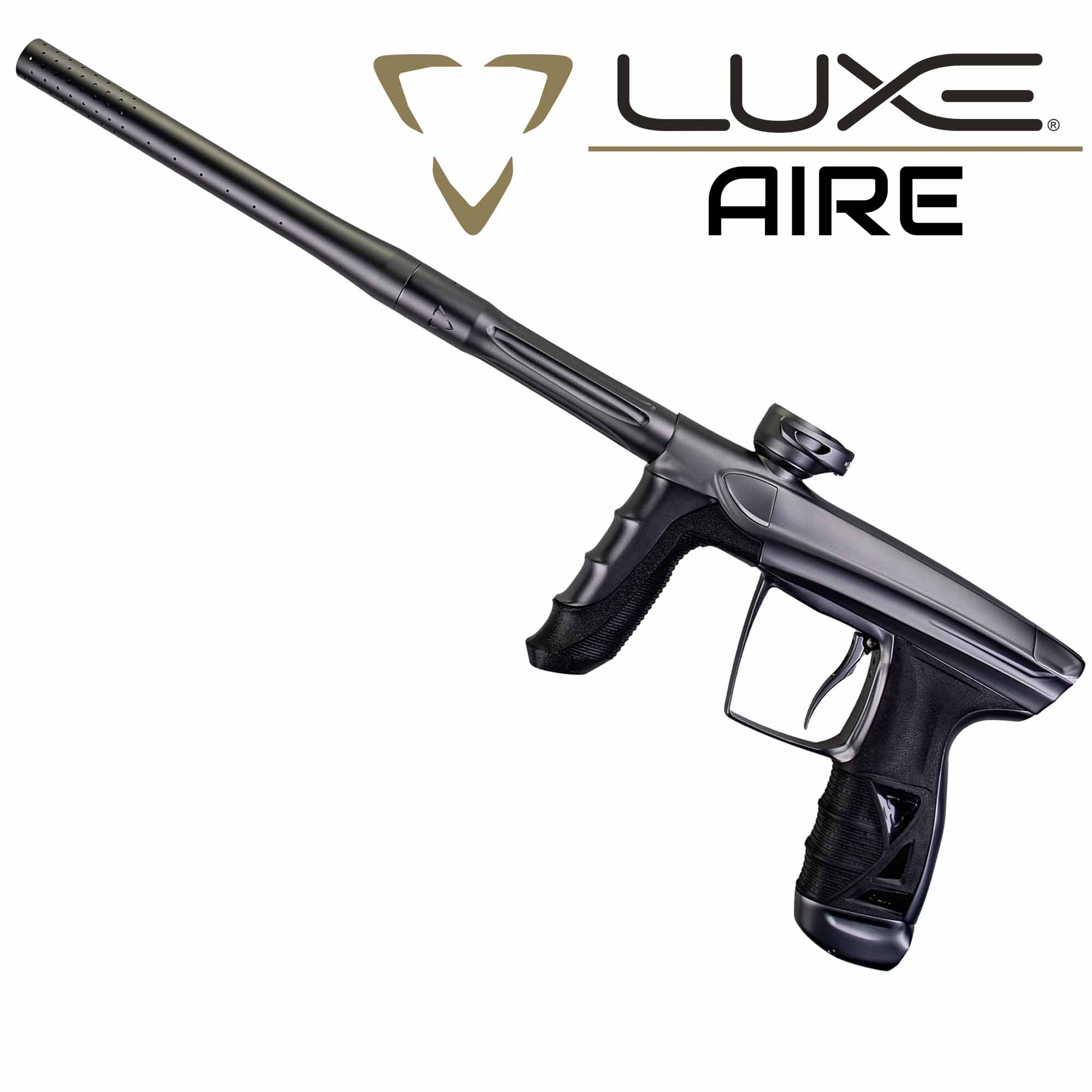 DLX Luxe® AIRE Markierer, grau matt Paintball-Markier, Luftgewehr, Griff, Lauf, verstellbar