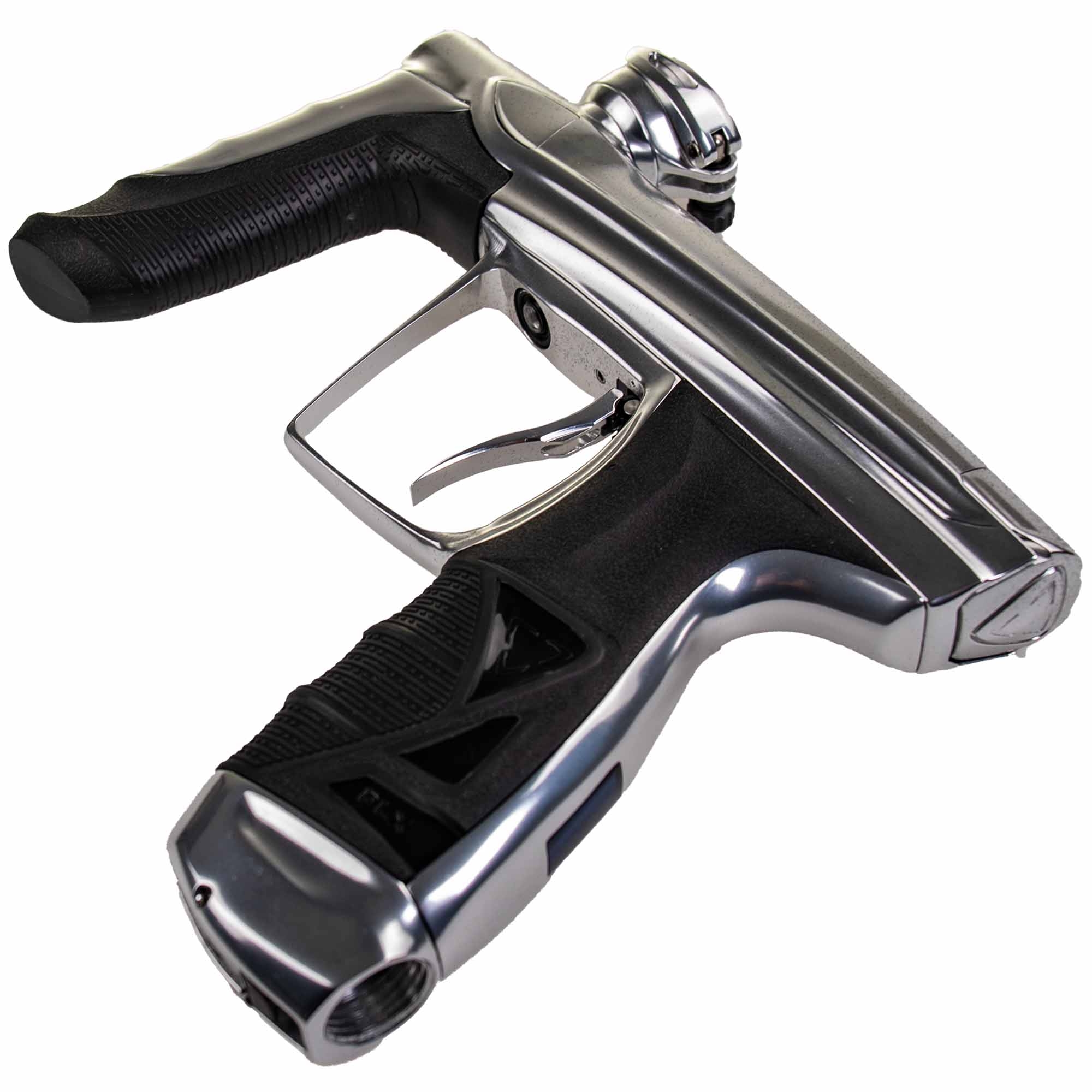 DLX Luxe® AIRE Markierer, weiß poliert Druckluftwerkzeug, Metallgehäuse, Schwarzer Griff, Pistolengriff, Abzug