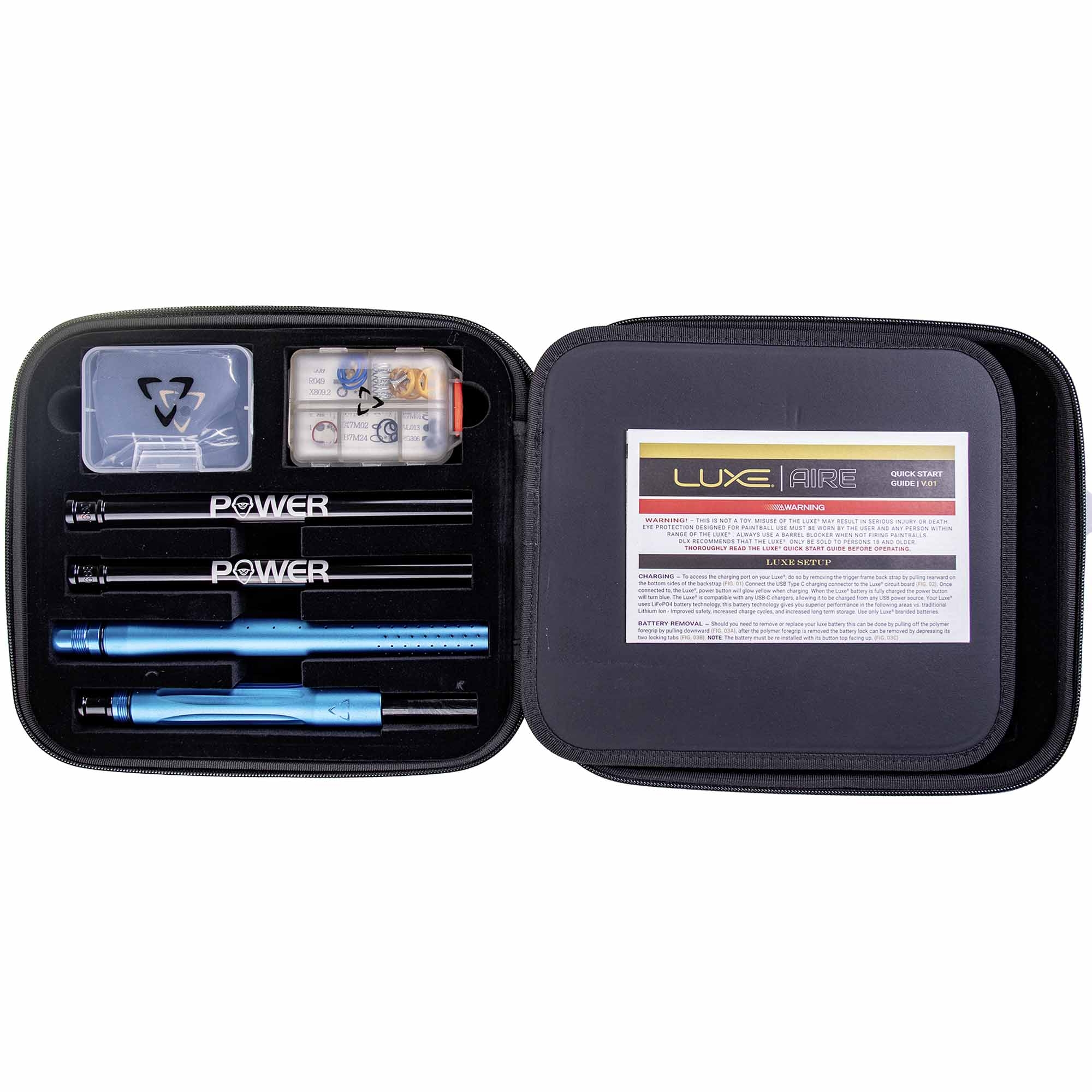 DLX Luxe® AIRE Markierer, blau matt E-Zigarette, Vape-Pen, Kit, Batterie, Lade-/Reiseset