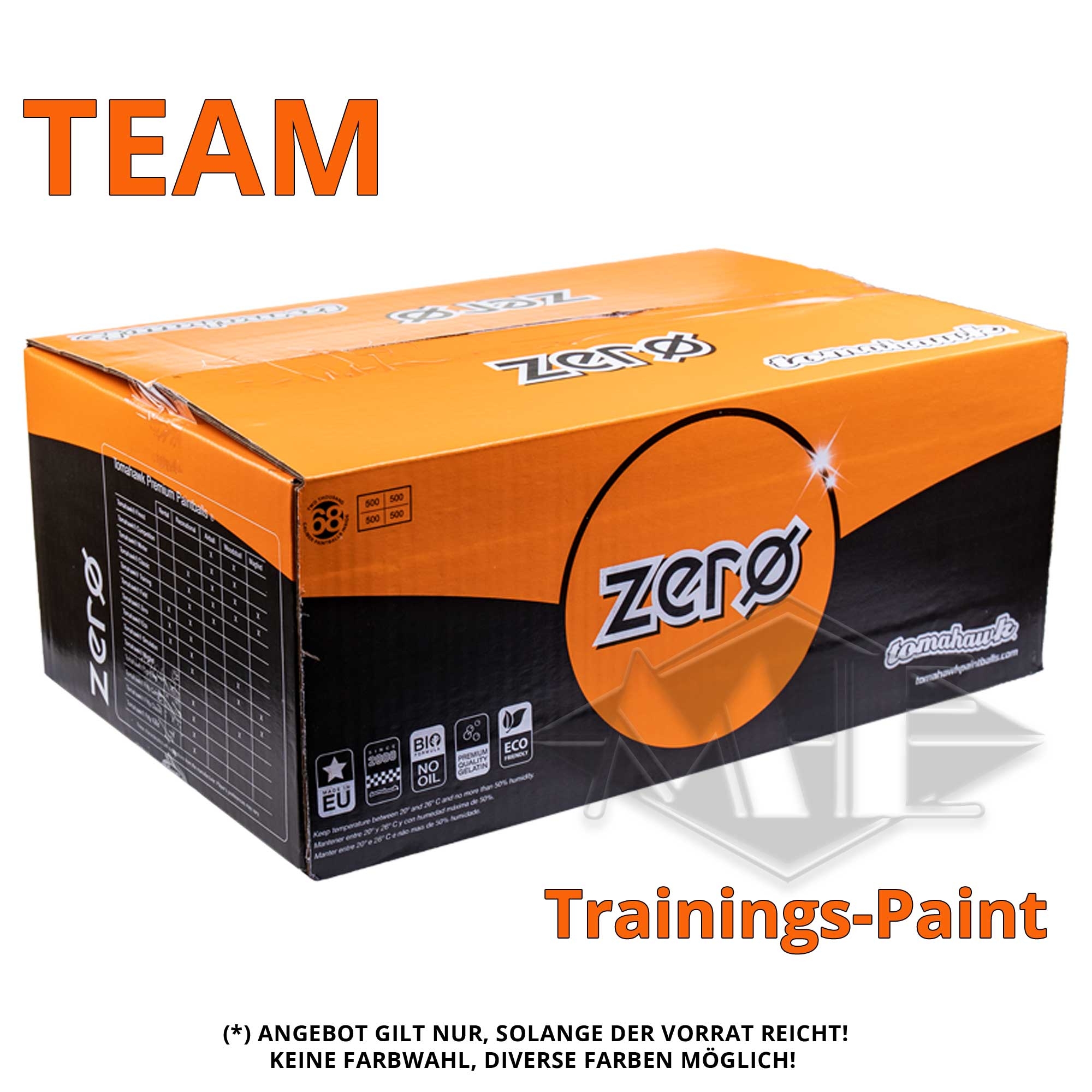 Tomahawk "Zero Team" Paintballs, 2000er Kiste Kiste, Karton