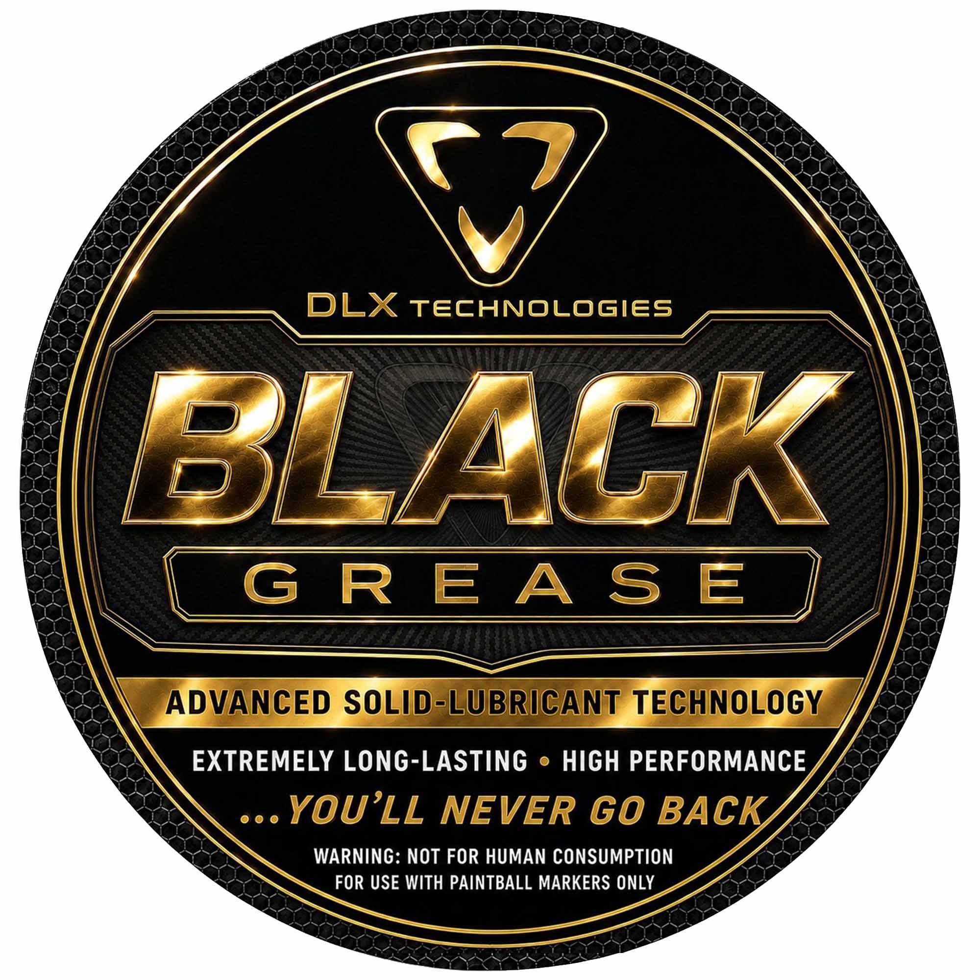 DLX BLACK GREASE Fett, 1oz (29,57ml) Schmiermittel, schwarz, Black, fortschrittlich, Etikett