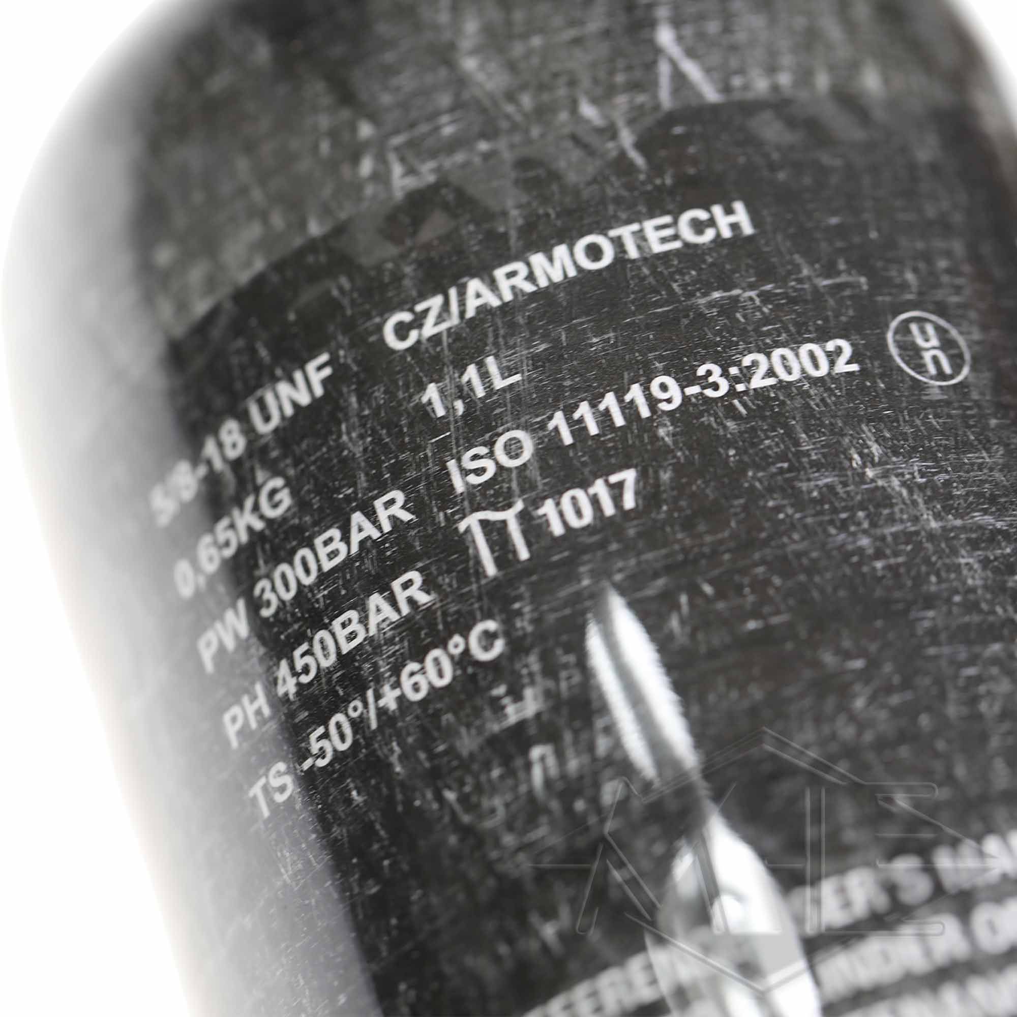1,1 Liter Composite Flasche "Armotech" SupraLite, Pi, 4500psi 1,1 Liter Composite Flasche "Armotech" SupraLite, Pi, 4500psi