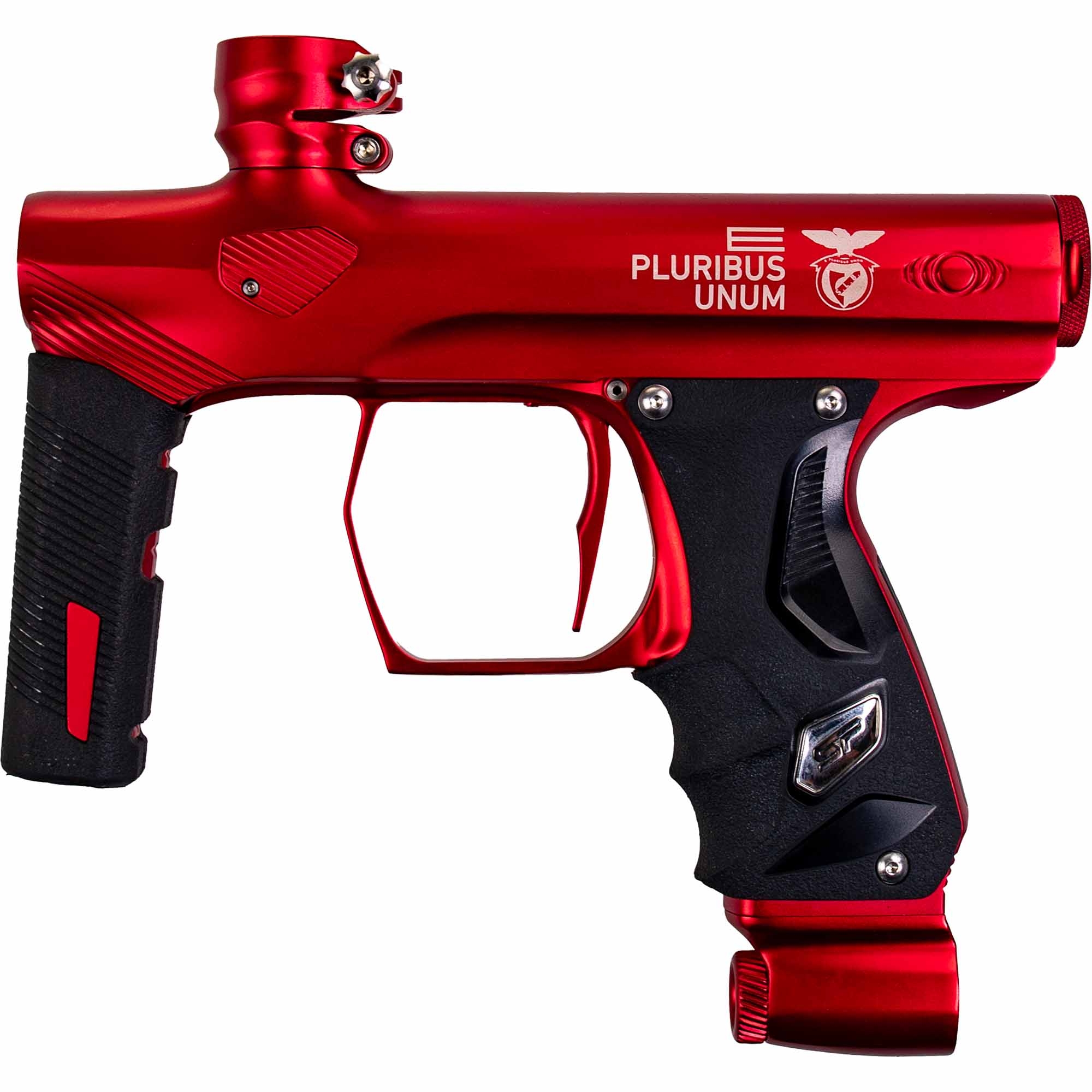 SP Shocker® ERA Markierer "e pluribus unum", rot matt Paintballpistole, rote Farbe, Griff, Automatikmarker, Metallkörper
