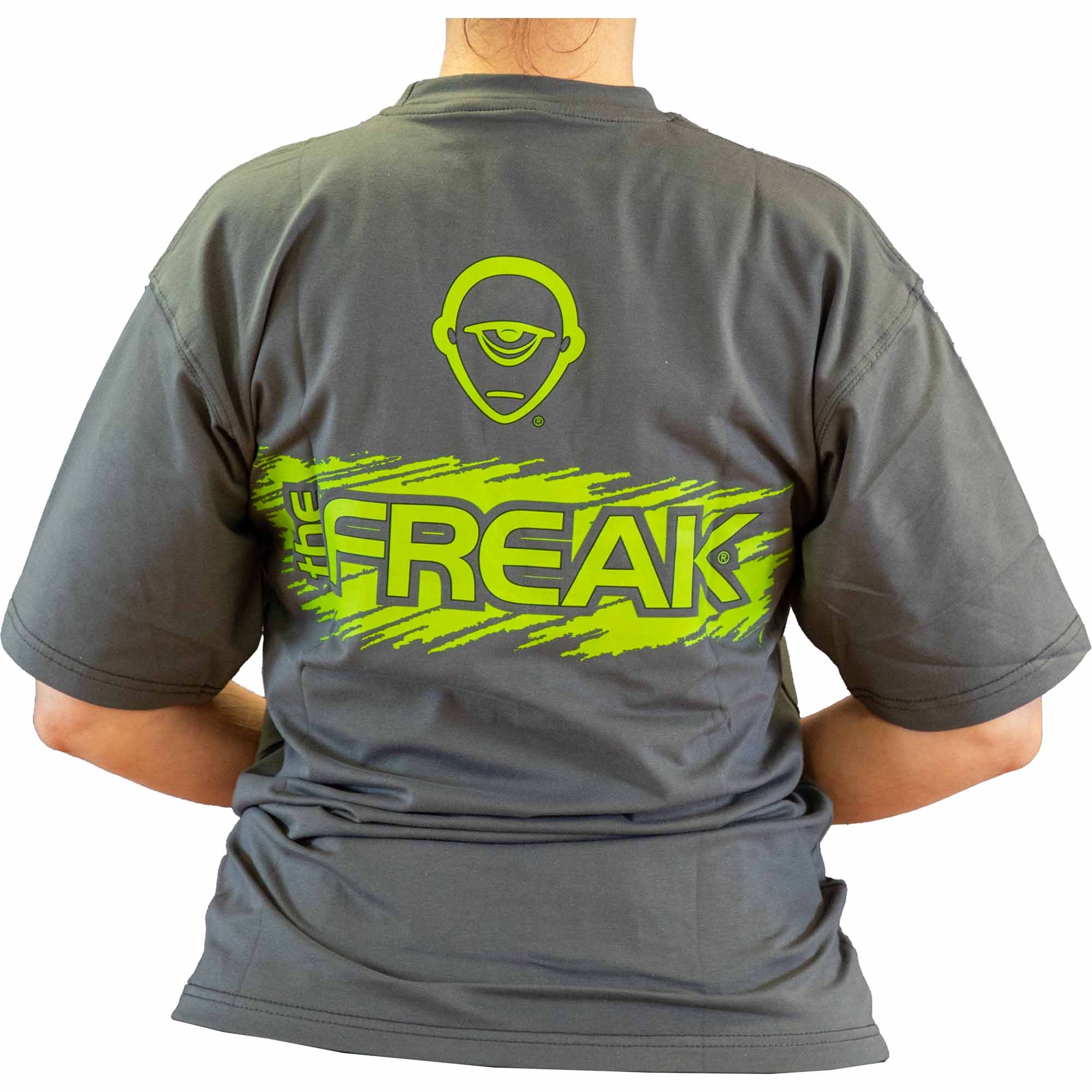 DLX T-Shirt "FREAK" grau T-Shirt, Graphic, Short Sleeve, Gray, Neon Green