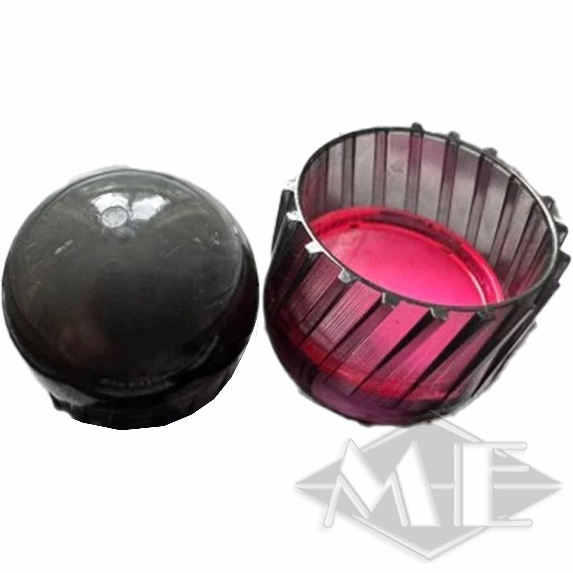 HS Projectiles cal.68, 200er Beutel kugel, magenta container, pink lid, runde dose, glaskapsel