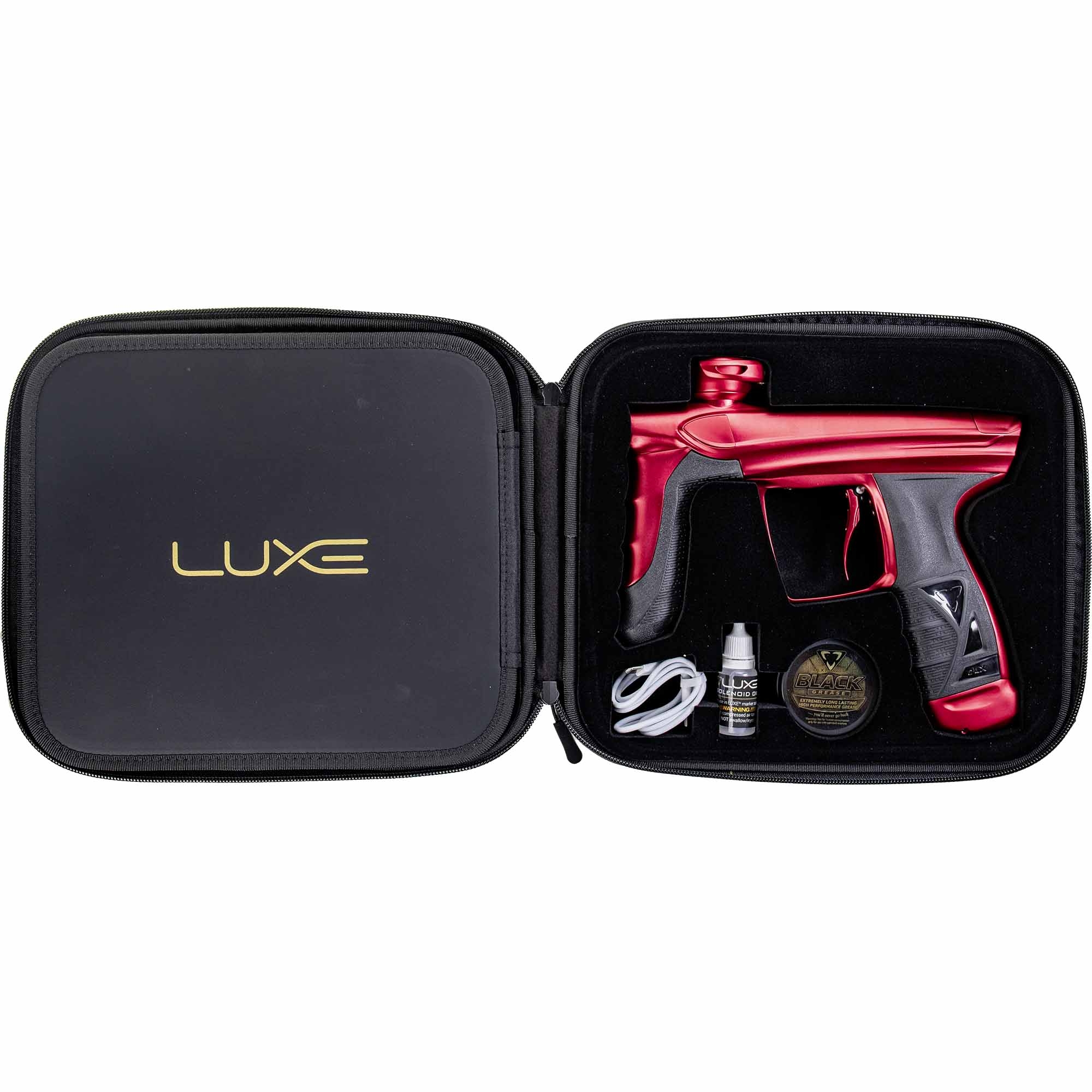 DLX Luxe® AIRE Markierer, rot matt Heiße Luftabdrücker, Schlagschrauber, Luftdruckgerät, Schusswaffenreiniger, Koffer mit Zubehör