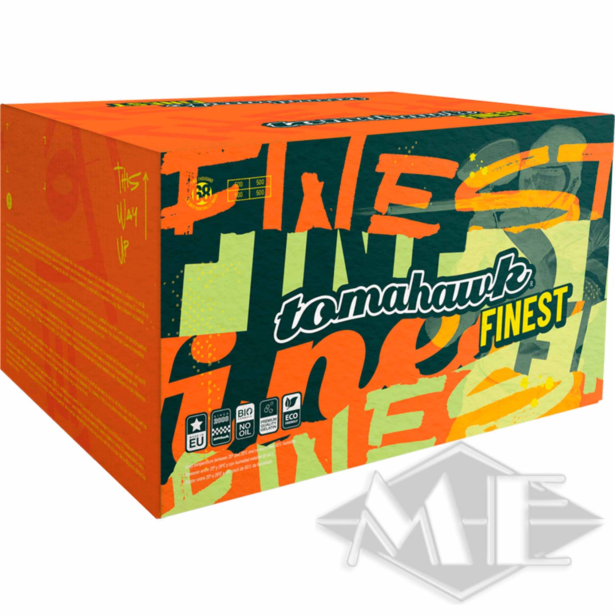 e1faa79b4ecba49f1ba6743337e2adc3a92a9a20 Tomahawk "Finest" Paintballs, 2000er Kiste