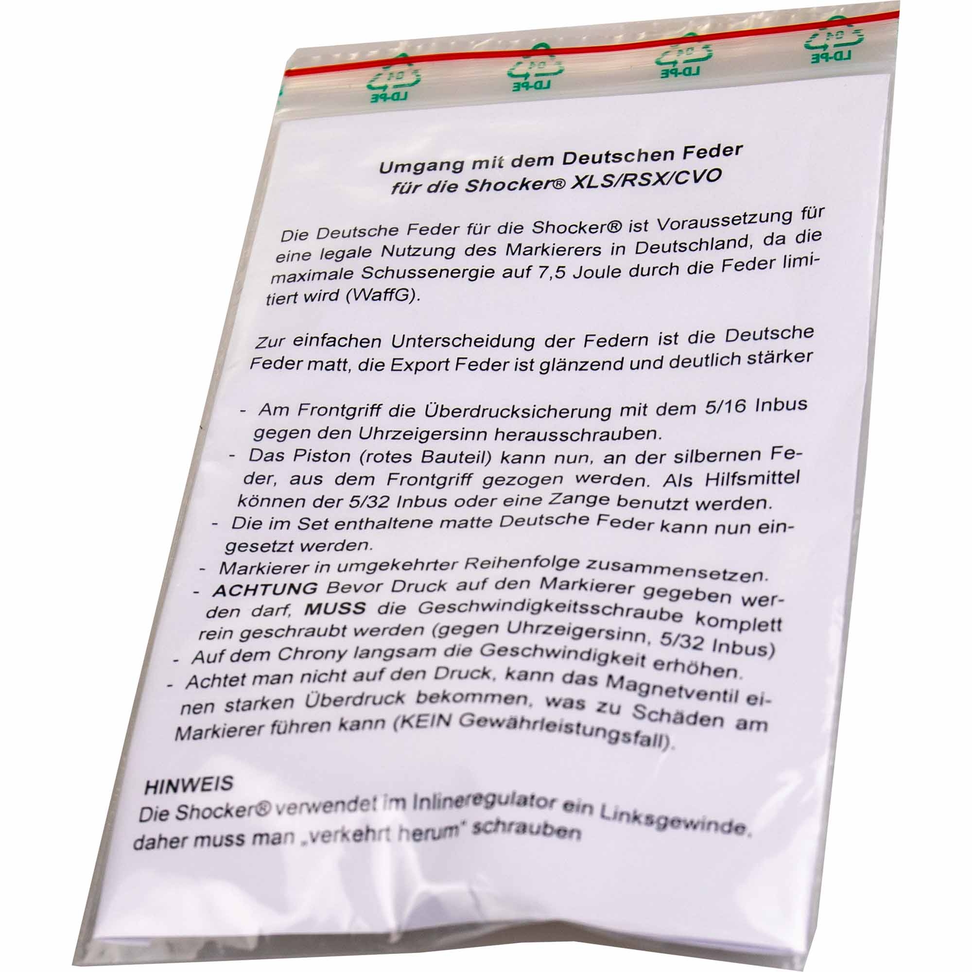 Shocker XLS/RSX/CVO Deutsche Feder