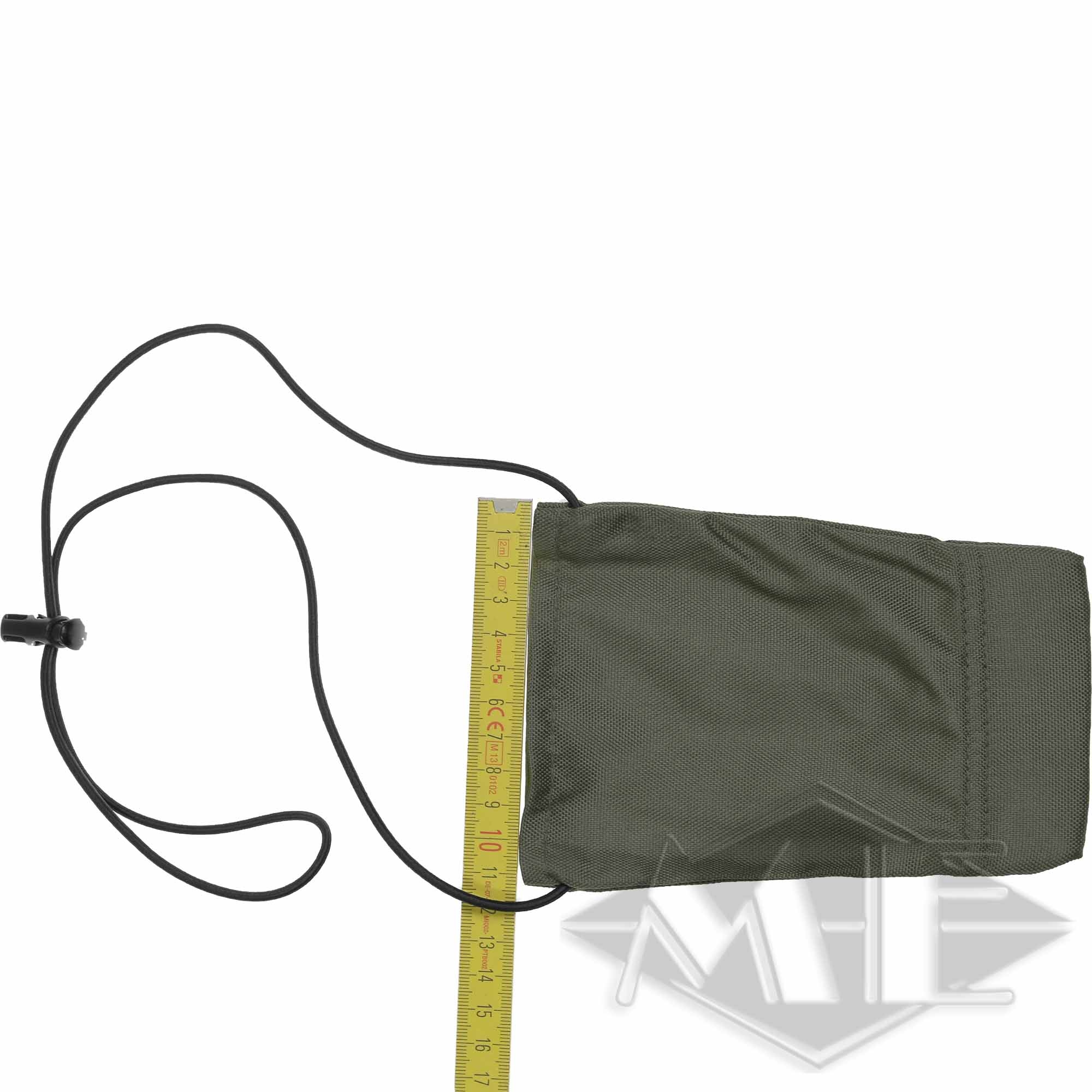 Größe, Tasche, Kordelzug, Messskala, Dunkelgrün