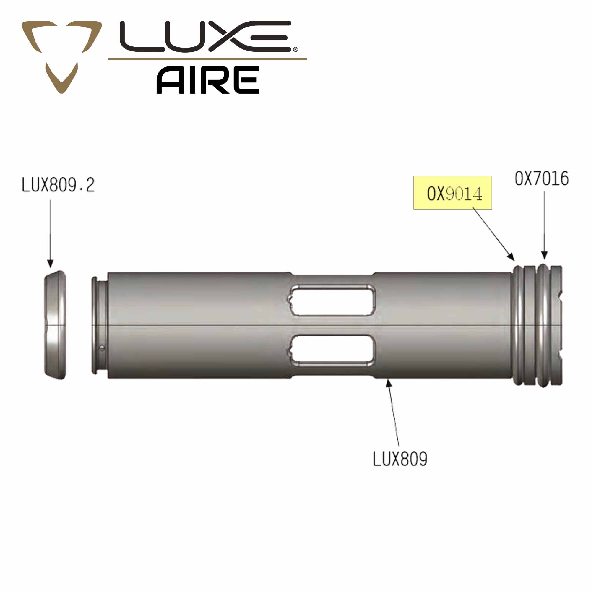 Luxe Air, Gaskammer, Schalldämpfer, Mündung, Metallgrau