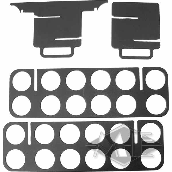 adhesive label kit, gasket set, spacer sheets, cut-out shapes, silicone gasket