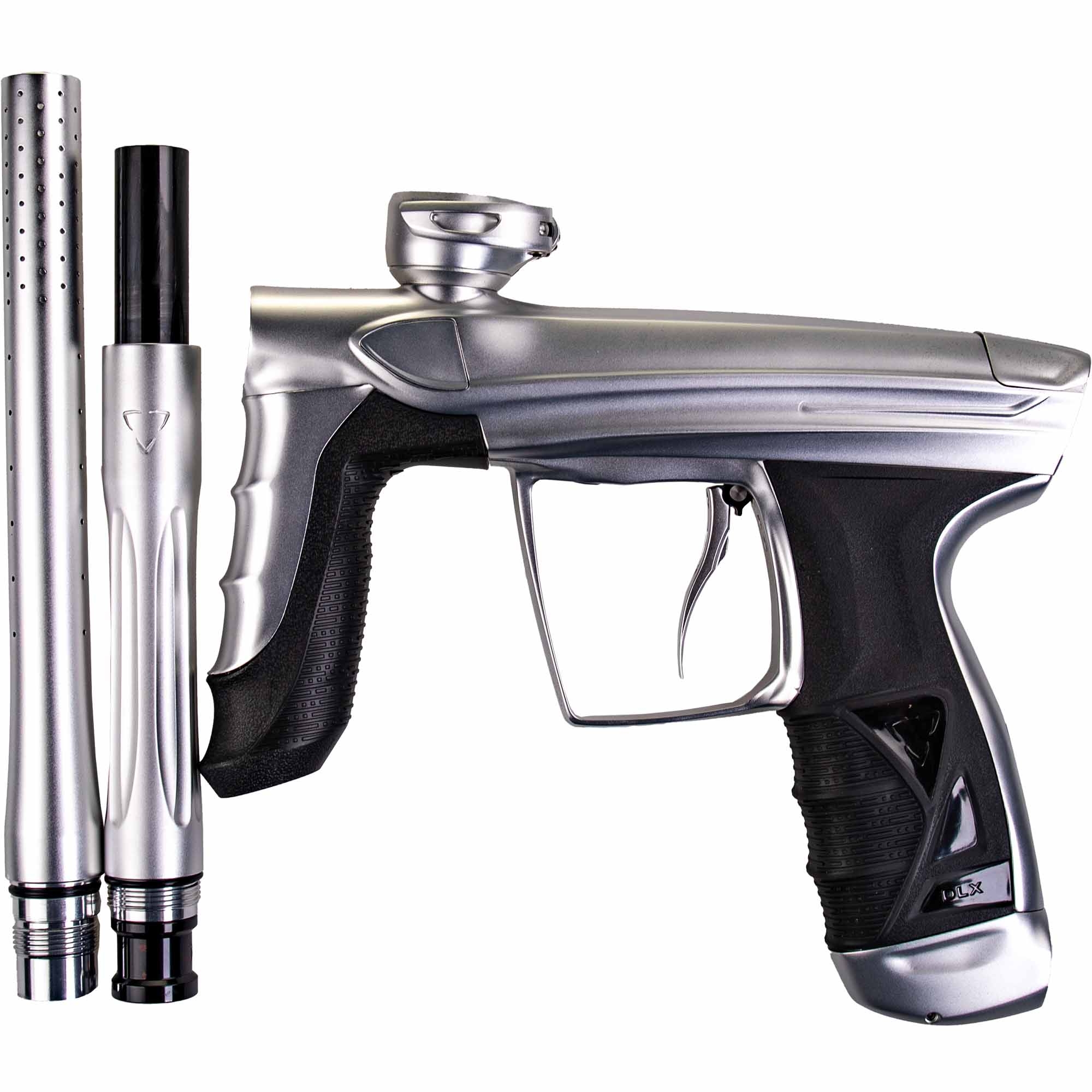 DLX Luxe® AIRE Markierer, weiß matt Paintballpistole, Metallisch, Griff, Auslöser, Barrel-Set