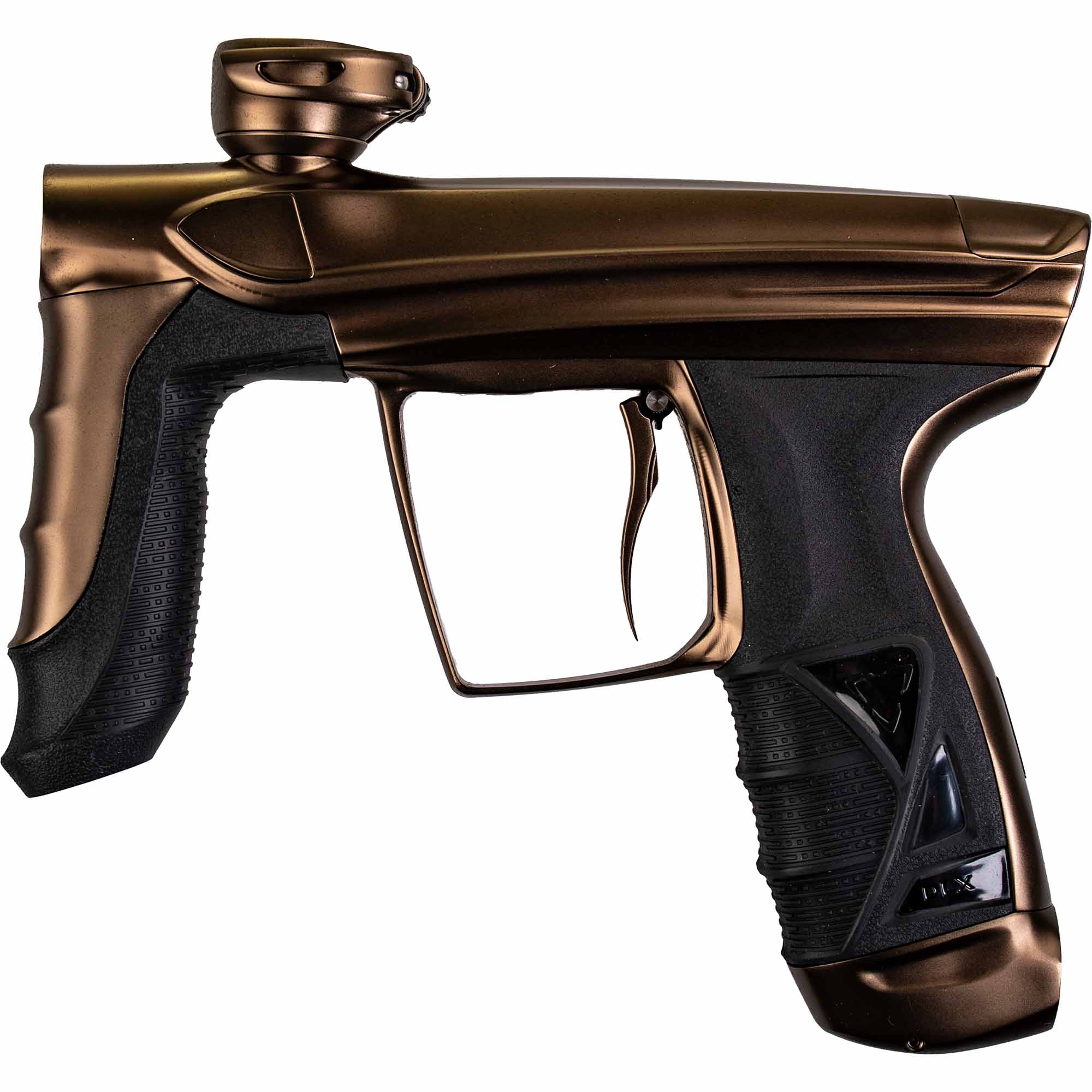 DLX Luxe® AIRE Markierer, kupfer matt Paintball-Markierer, Waffe, Metallicbraun, ergonomischer Griff, Auslöser