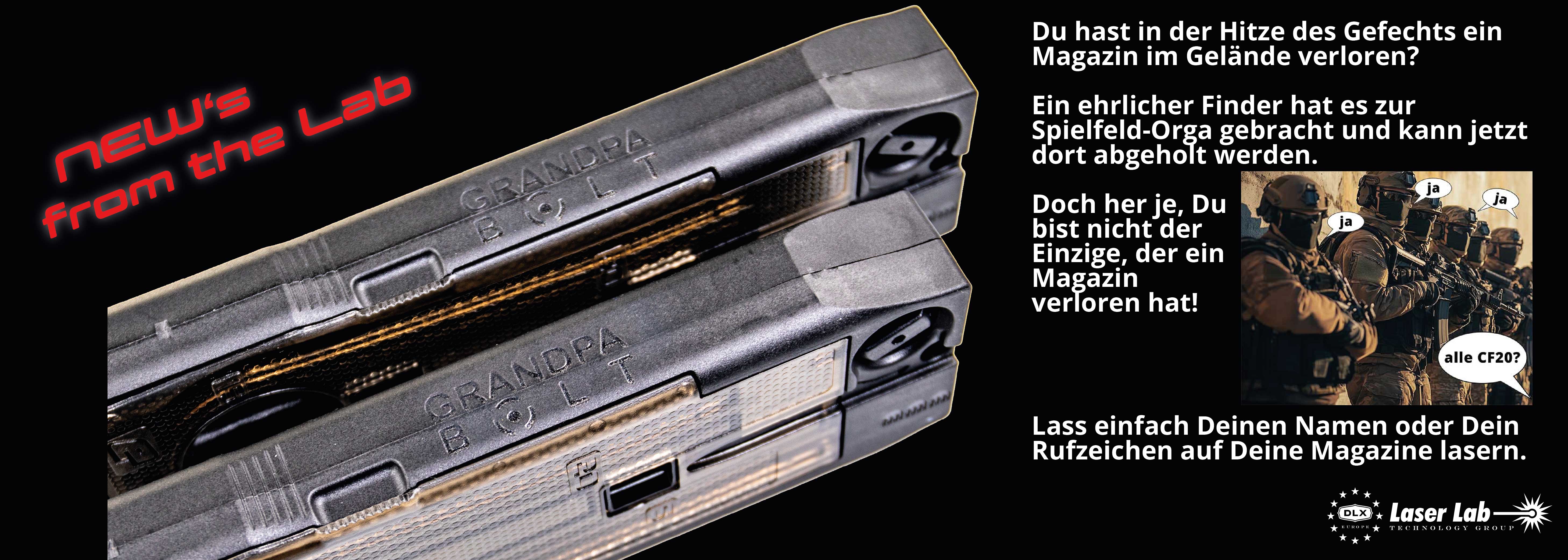 StartBanner_ME_DLX_LaserLab_02 Feuerwaffe, Pistole, Handfeuerwaffe, Waffe, Person, Feuerwaffe, Pistole, Handfeuerwaffe, Waffe, Person