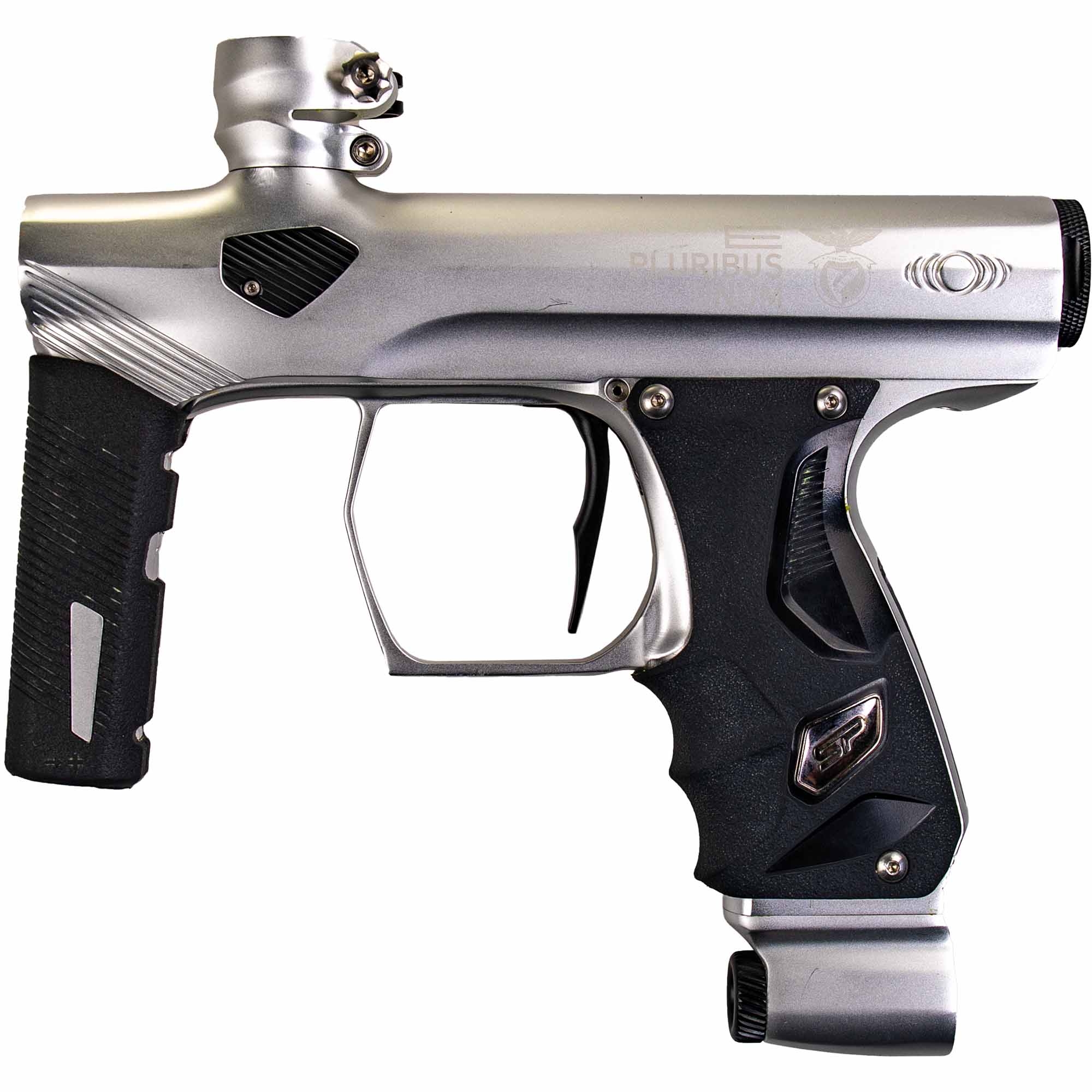 SP Shocker® ERA Markierer "e pluribus unum", weiss matt Pistole, Luftpistole, Metallgehäuse, schwarzer Griff, Auslösemechanismus