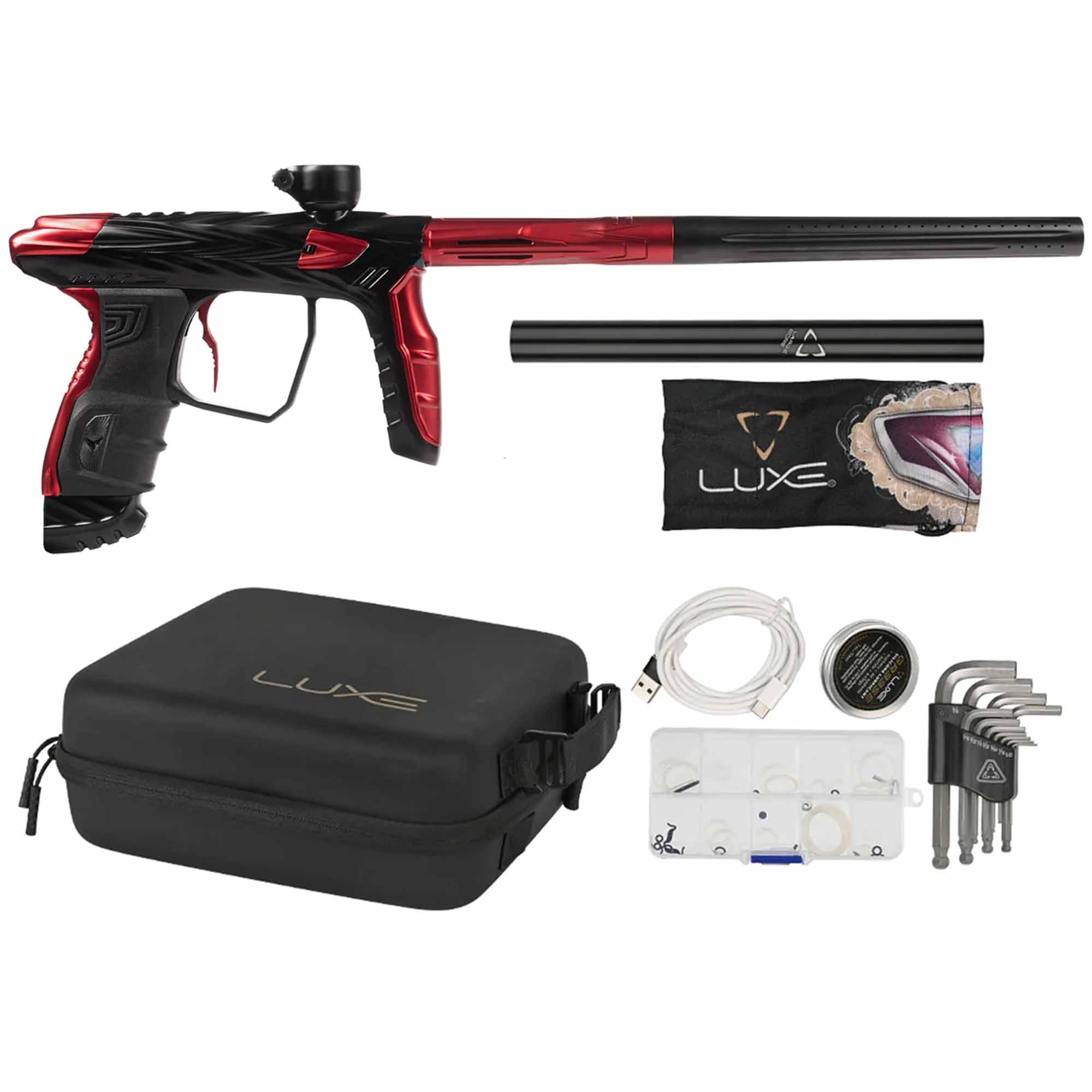 HK Army DLX Luxe® IDOL "SHREDDER" Markierer, rot/schwarz Feuerwaffe, Waffe, Pistole, Gewehr, Handfeuerwaffe