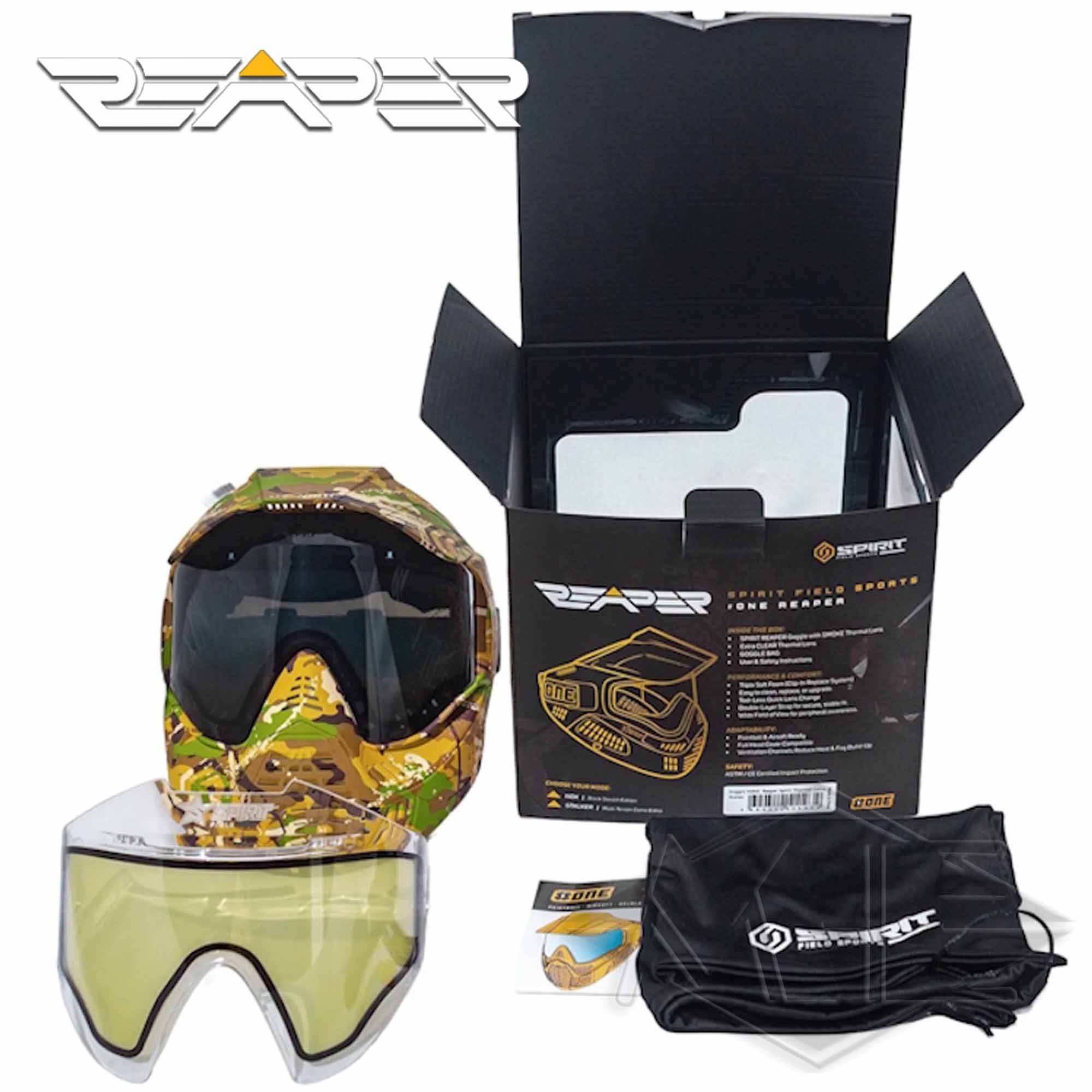 #ONE Reaper Spirit Maske thermal Camo Stalker Motorrad-Goggles, Motocross-Visierbrille, Camouflage-Muster, Vollsicht-Goggle, Schutzbrille Zubehör