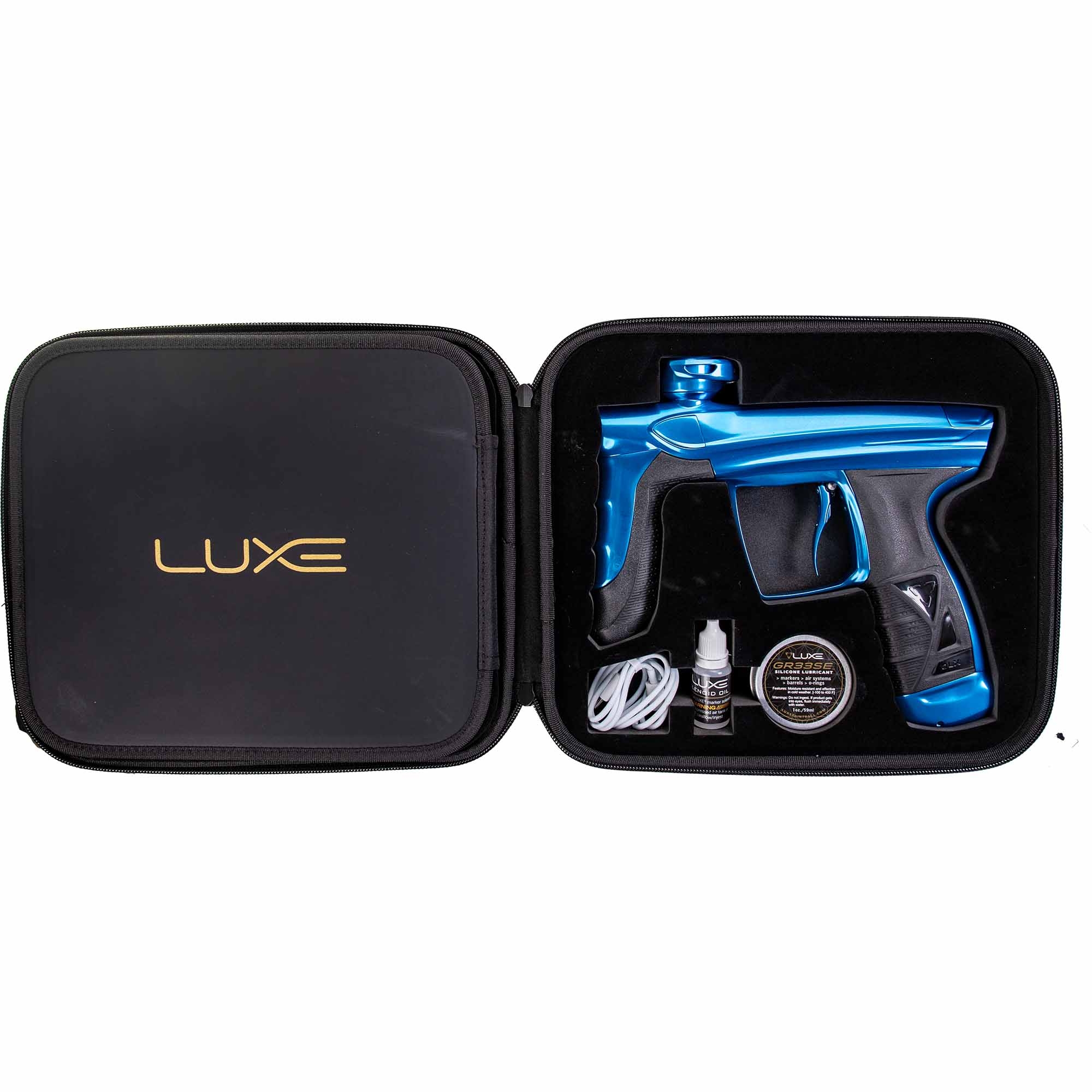 DLX Luxe® AIRE Markierer, blau poliert Schlagsnägele, Lackierpistole, Blue, Beutelset, Zubehörset