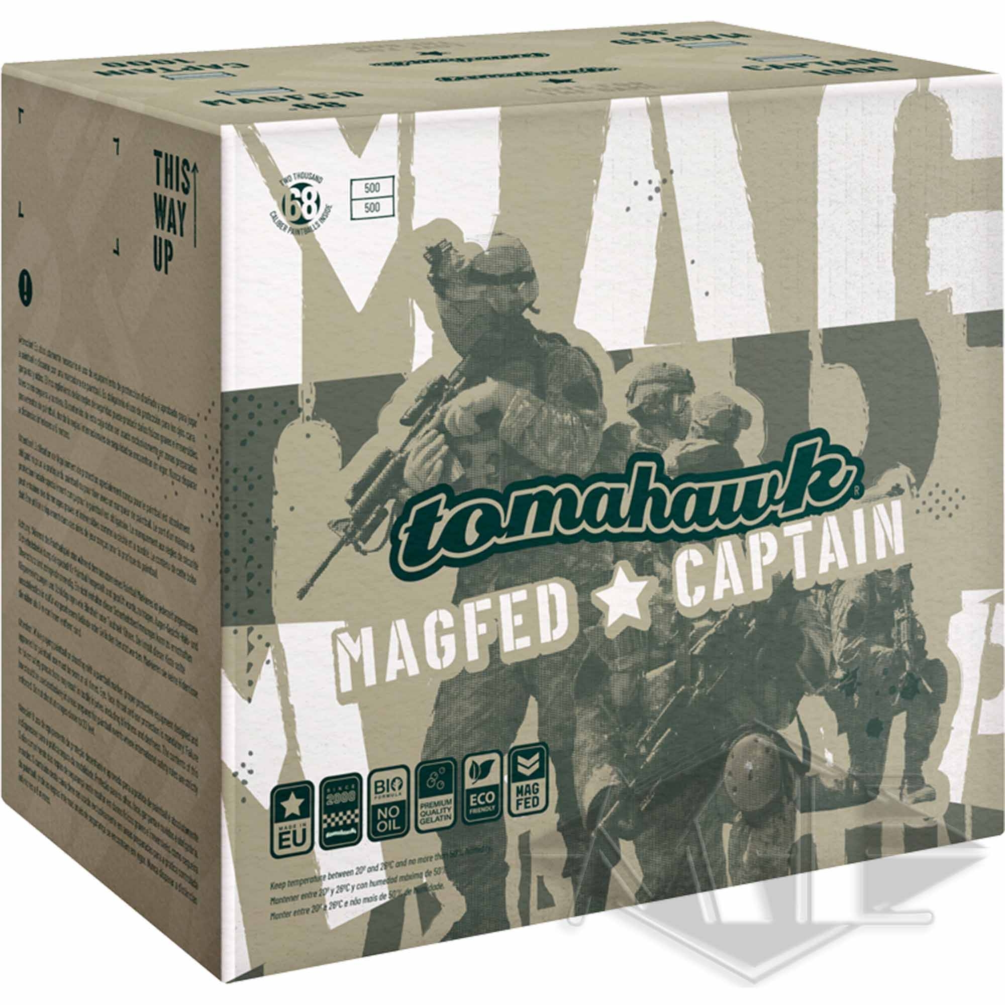 0bb6ff090b6a2305fa40dd37182f35909c41709b Tomahawk "MagFed Captain" Paintballs, 1000er Kiste