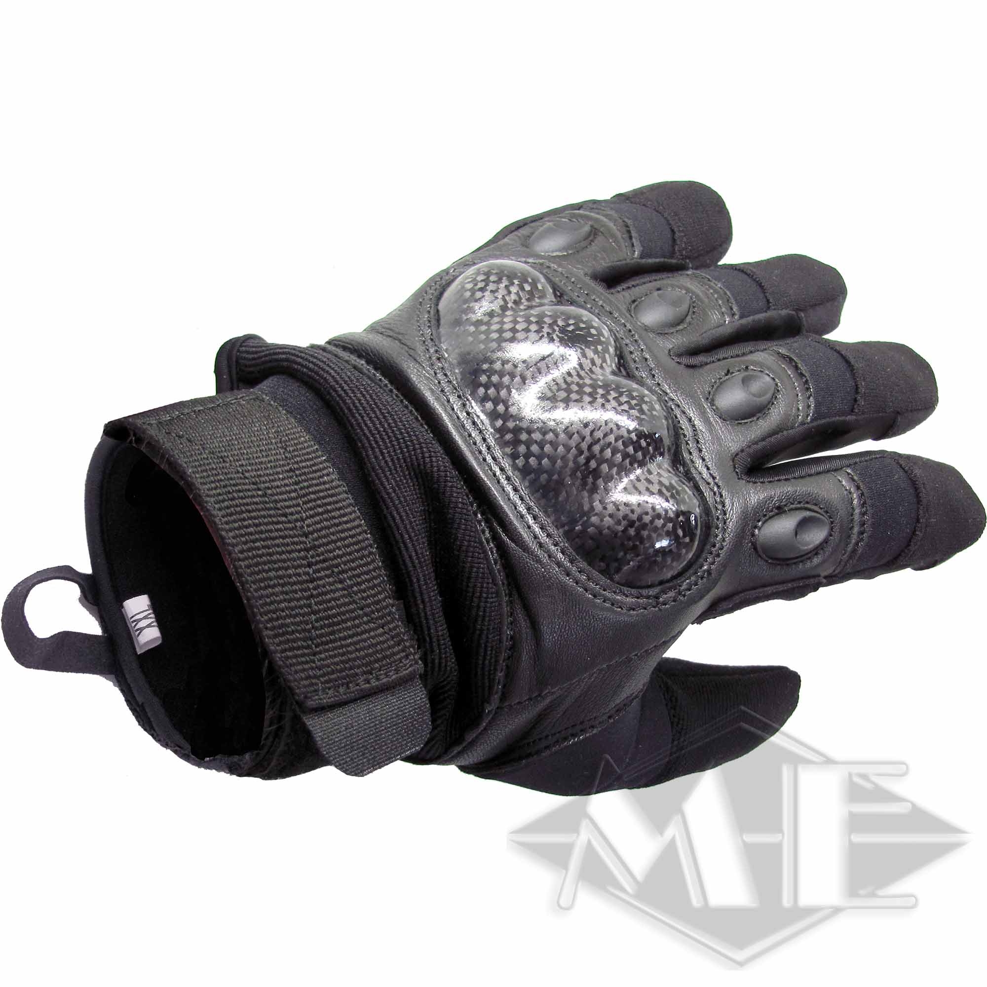 Motorrad-Handschuh, Kevlar-Panzer, Gepolsterte Handflächen, Schwarz, Klettverschluss