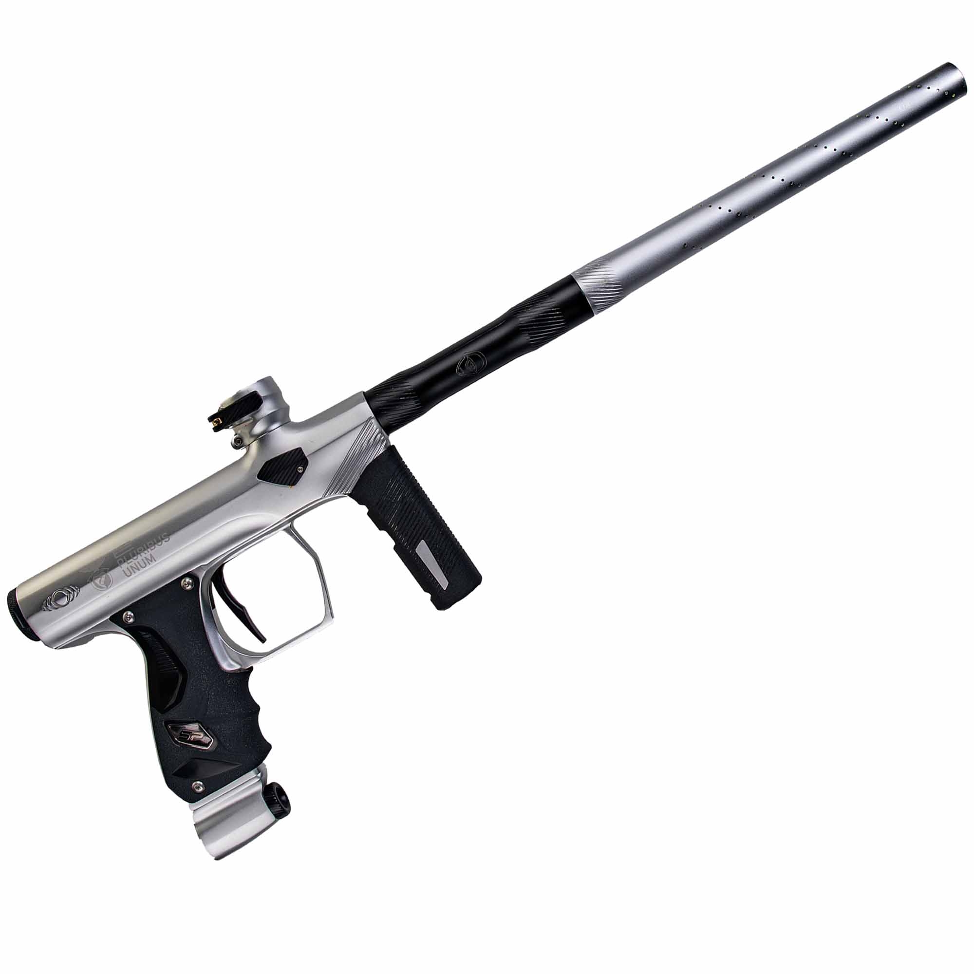 SP Shocker® ERA Markierer "e pluribus unum", weiss matt Paintballgewehr, Luftwaffe, Gewehr, silber, schwarzer Griff