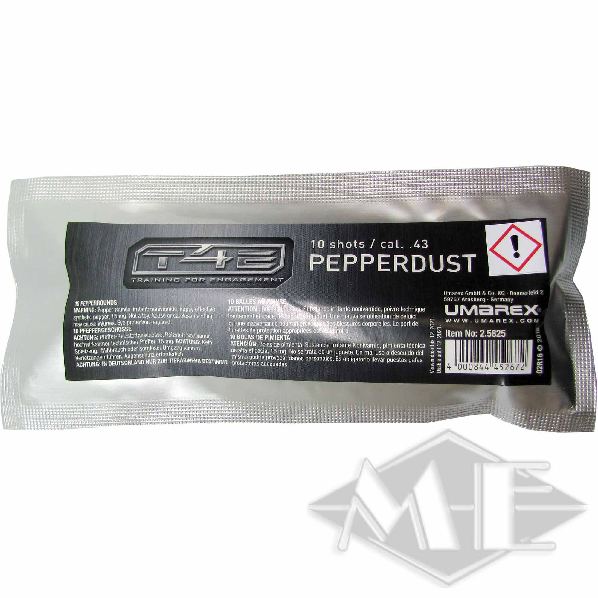 Umarex cal.43 Pfefferbälle "T4E PEB 43 Pepperballs", 10er Röhrchen Umarex cal.43 Pfefferbälle "T4E PEB 43 Pepperballs", 10er Röhrchen
