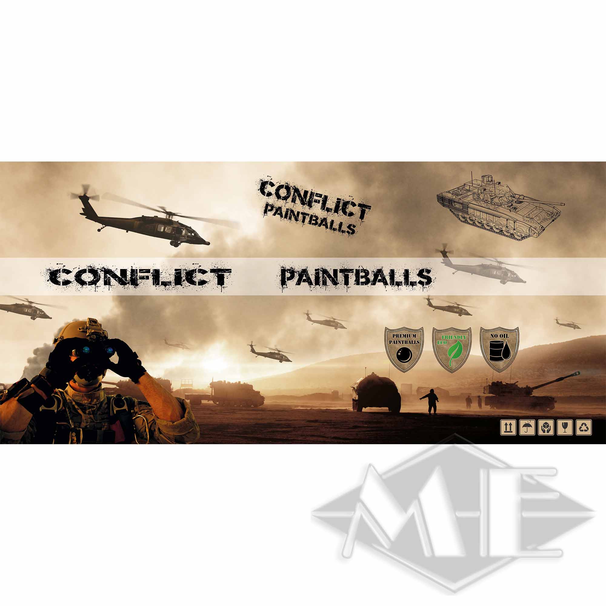 Groß-Banner "Conflict Caliber" 292 x 139cm Groß-Banner "Conflict Caliber" 292 x 139cm