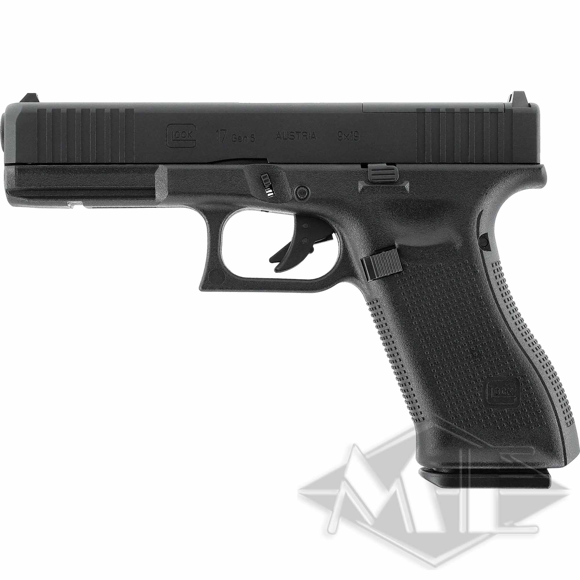 Umarex Airsoft Glock Markierer cal. 6mm "GLOCK 17 Gen5 MOS" < 1.0 J GBB BLK Pistole, schwarz, 9 mm, Kunststoffgriff, halbautomatisch