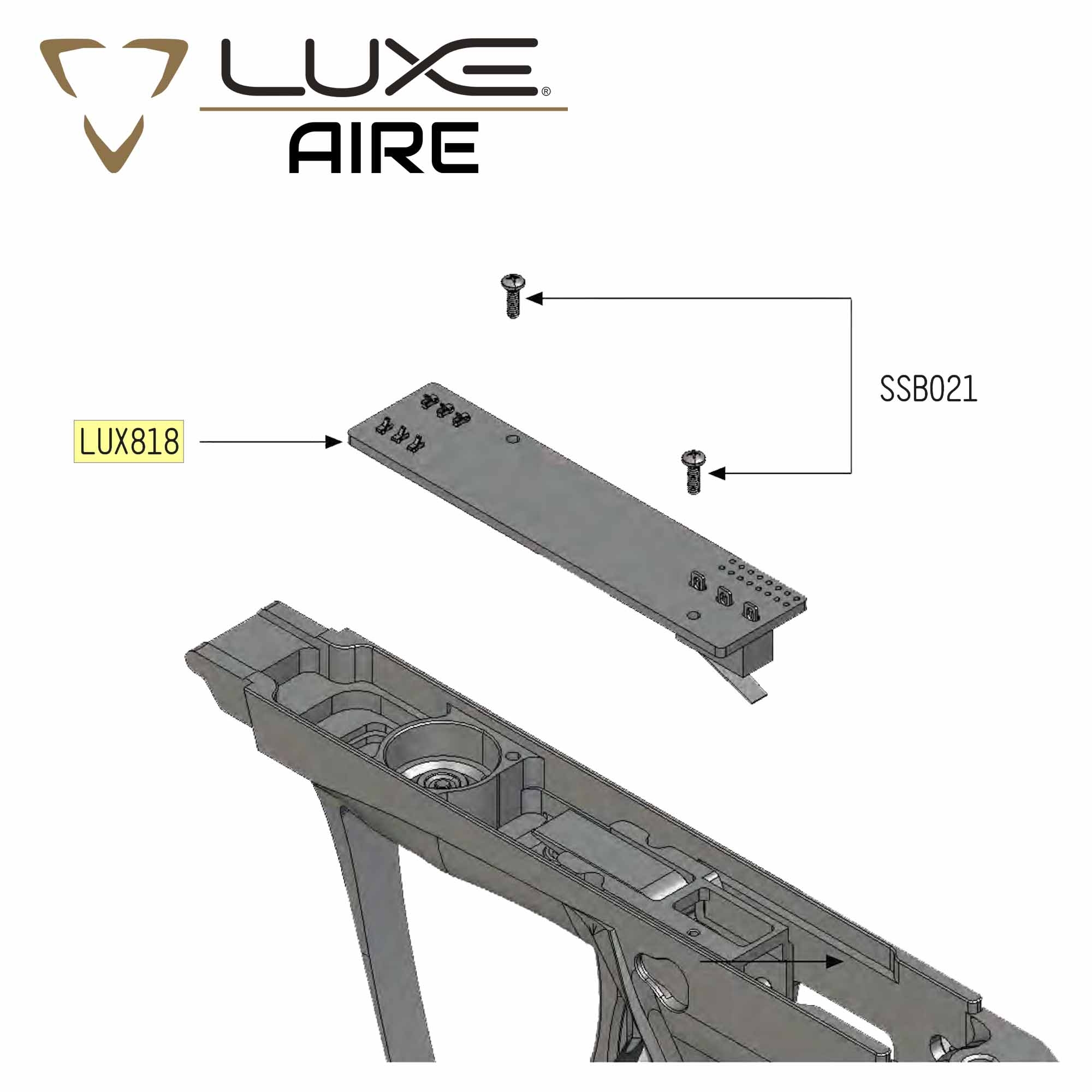 LUXE818, Steuerplatine, Schrauben, Schienensystem, Greifgehäuse