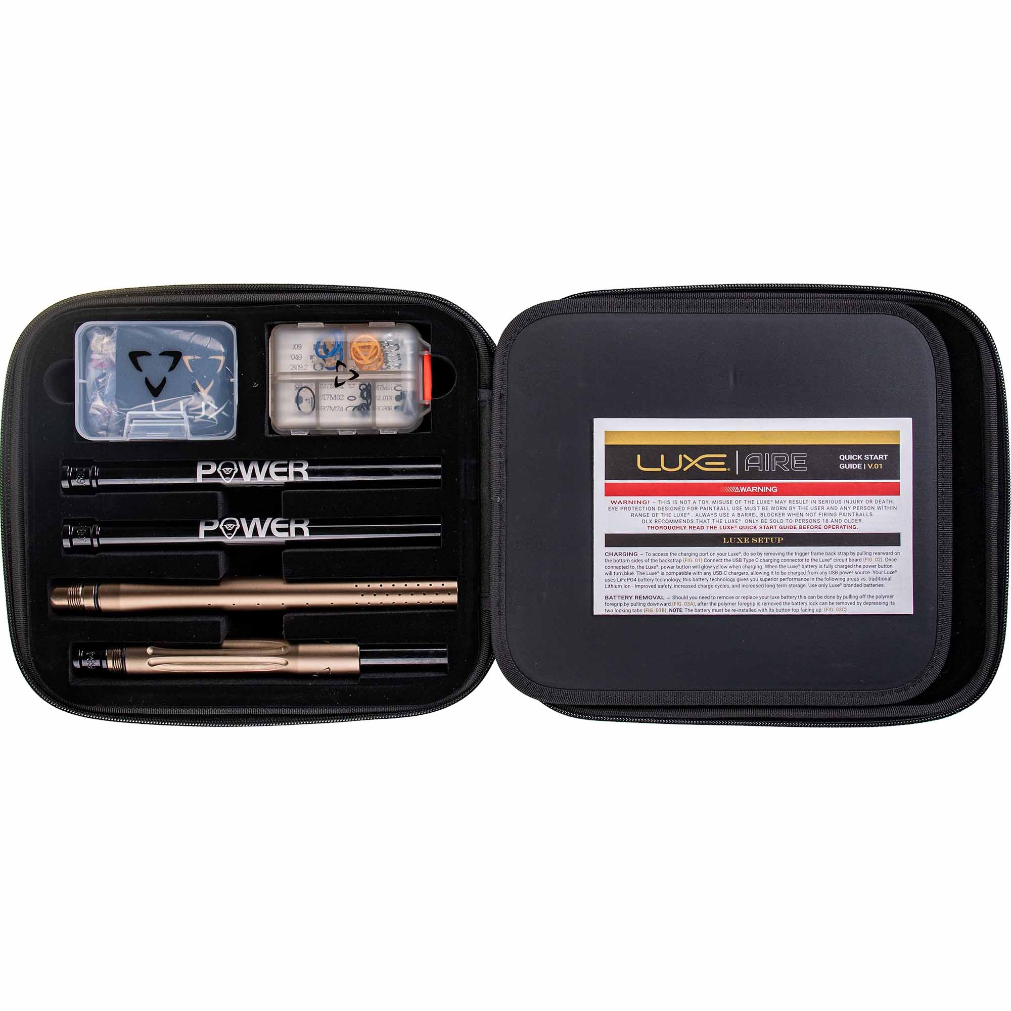DLX Luxe® AIRE Markierer, kupfer matt E-Zigaretten-Set, Ladegerät, Batterien, Dauerbefeuerung, Koffer-Case