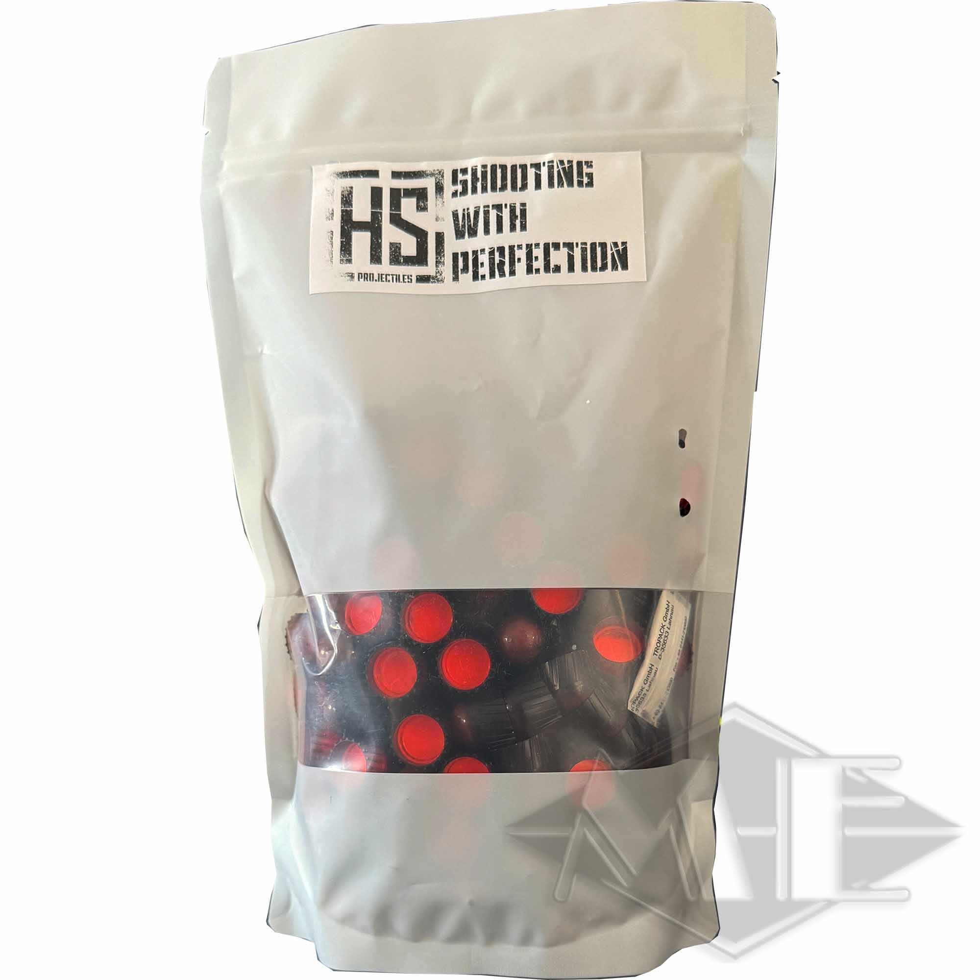HS Projectiles cal.68, 200er Beutel Polybeutel, rote Deckel, Beeren, Flaschen, Snackmischung