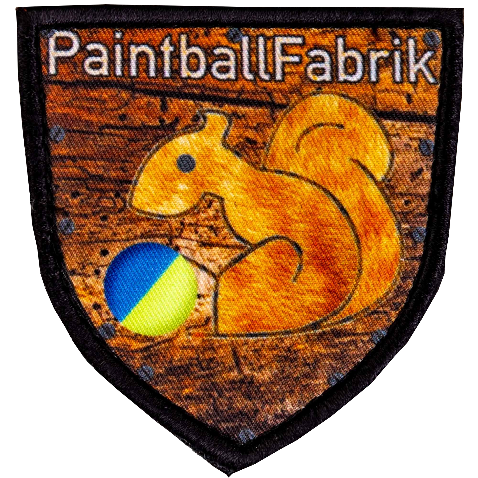 Patch/Klettabzeichen "PaintballFabrik-Logohörnchen" Patch/Klettabzeichen "PaintballFabrik-Logohörnchen"
