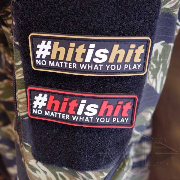 Velcro badge "#hitishit"