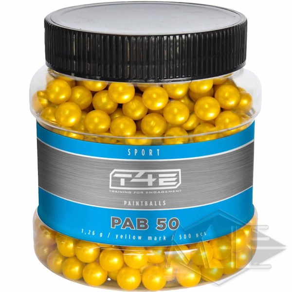 Umarex cal.50 paintball "T4E Sport PAB 50", yellow, 500 pieces