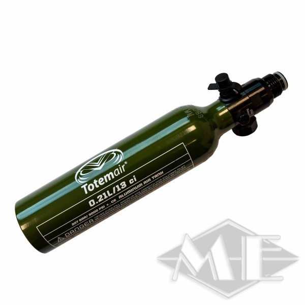 0.21L/13ci aluminum bottle with 200bar regulator "Standard-Green"