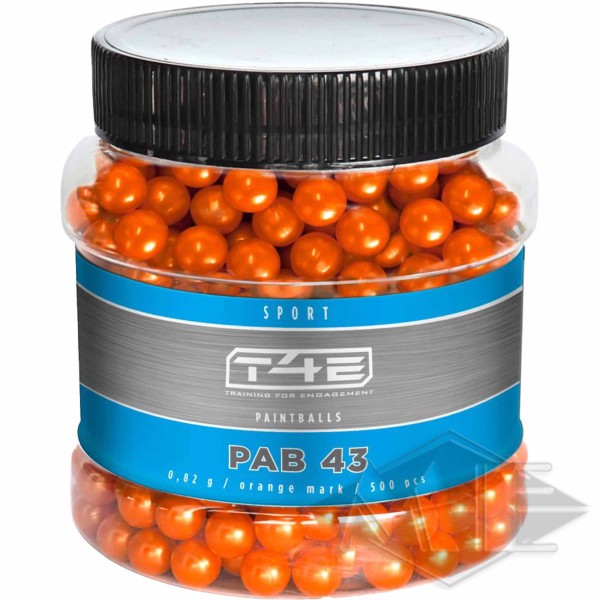 Umarex cal.43 paintball "T4E Sport PAB 43", orange, 500 pieces