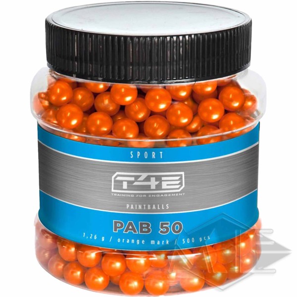 Umarex cal.50 paintball "T4E Sport PAB 50", orange, 500 pieces