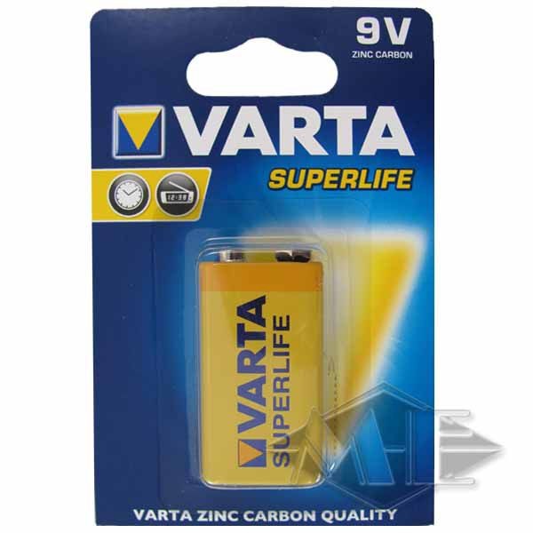 9V block Varta Superlife battery