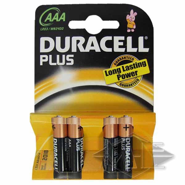 1.5V Micro AAA Duracell Plus battery (4-pack)